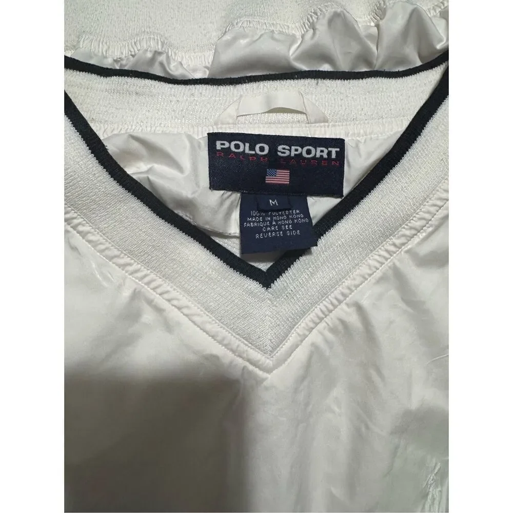Polo Sport Ralph Lauren vintage off white preppy windbreaker jacket M